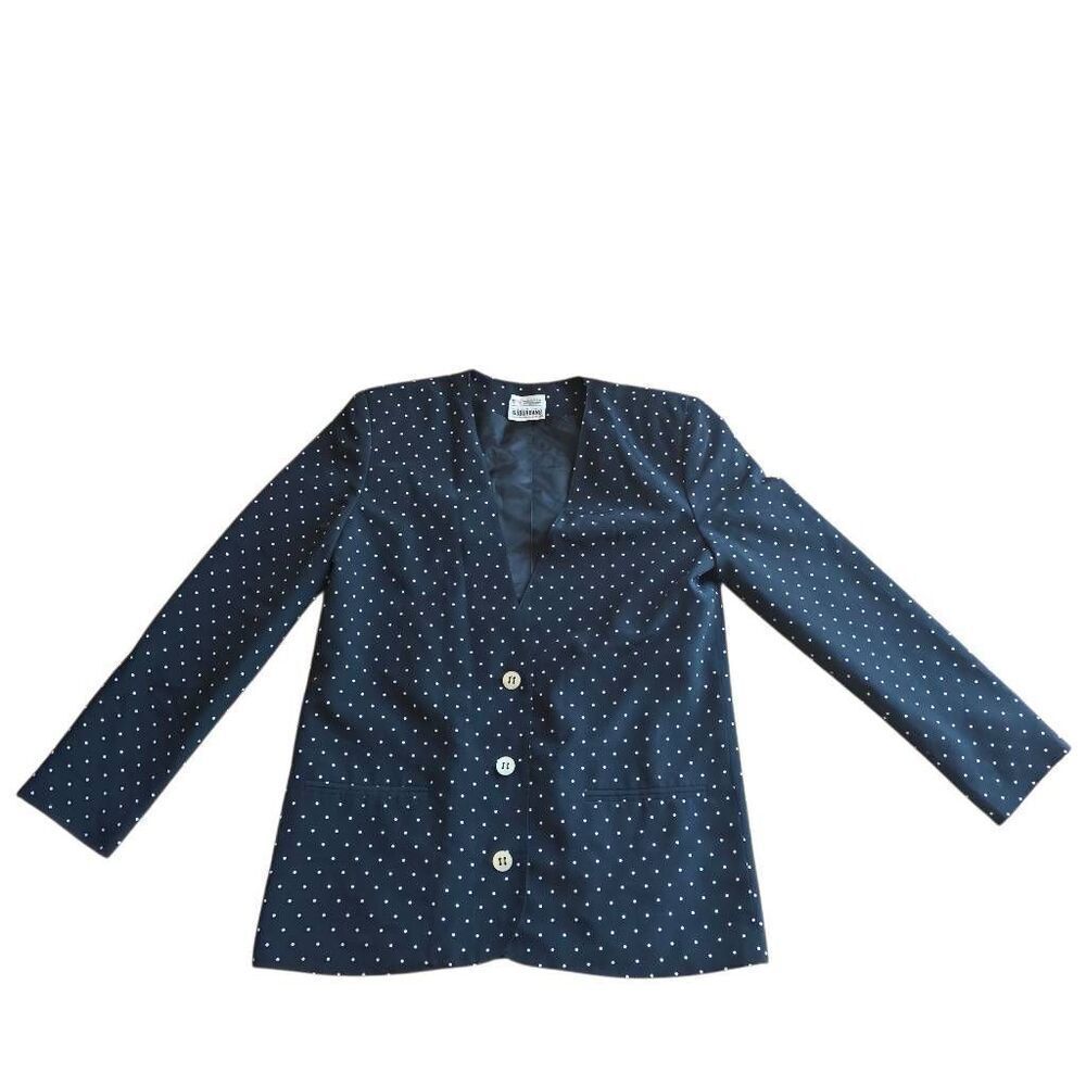 Vintage country suburbans womens Sz 8 black white polka dots blazer